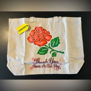 MARKET Brand Rose Tote Bag - Cream - Thank You Have a Nice Day